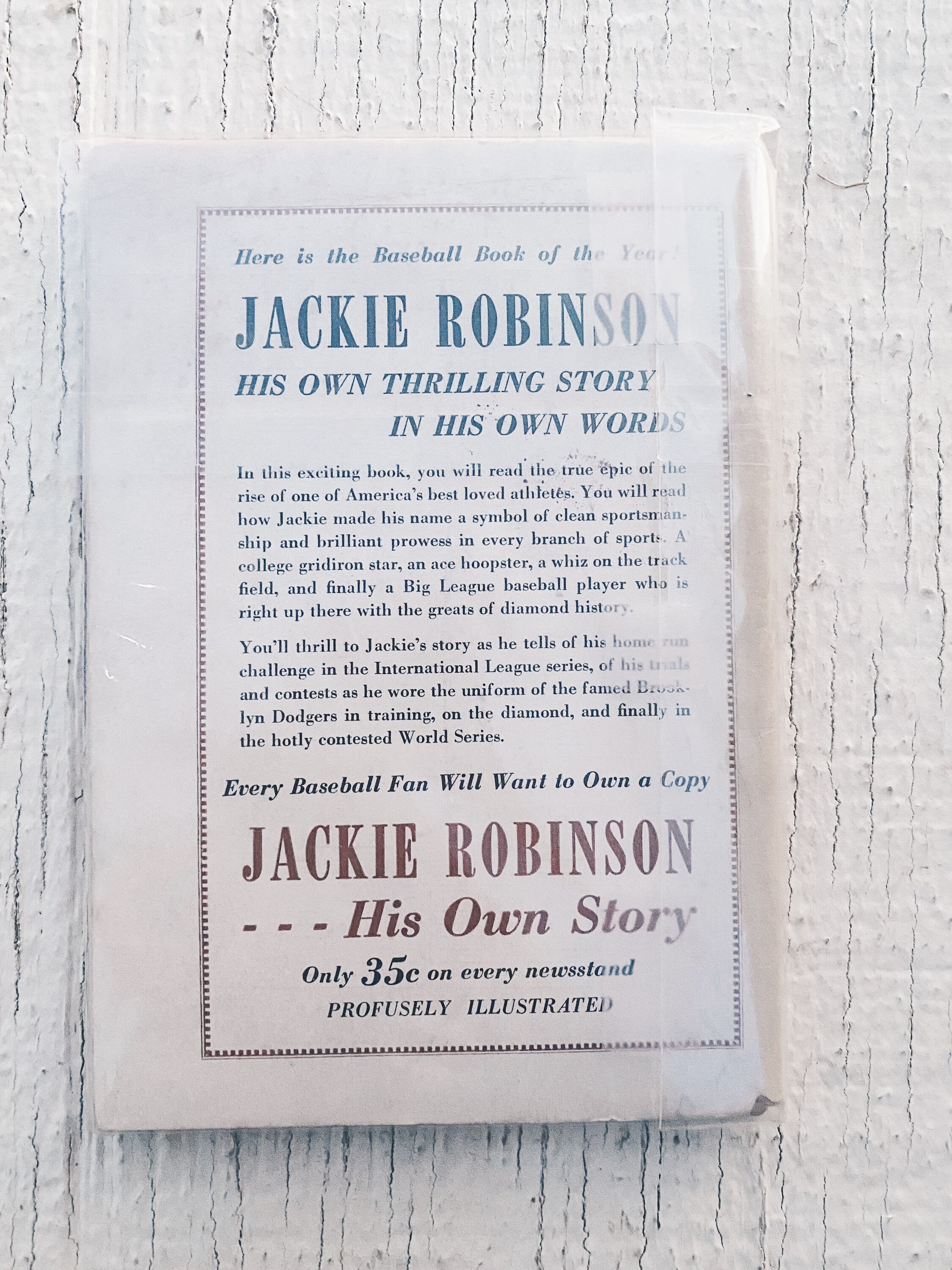 Vintage Jackie Robinson Baseball- Vintage Paper Ephemera Vintage Sports ...