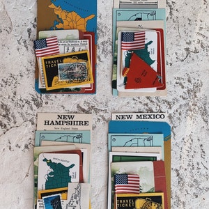 Vintage Flashcards Nevada, New Hampshire, New Mexico estado flashcards viaje efemera Estados Unidos recuerdo coleccionable nosotros flashcards USA