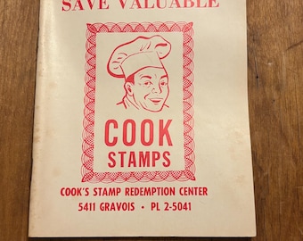 Vintage Cook saving stamps book, stamps, Brand new, savings books, save valuable, 1960’s stamp savings cooks stamp redemption center book