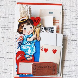 Vintage Valentine&#39;s Ephemera Pack- Vintage papier ephemera lot Paper pack, Valentijnskaarten, Valentijnsdecoratie, home decor, journaling, engel