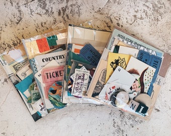 Mini Grunge Pack A (25)- Vintage paper ephemera lot vintage paper pack