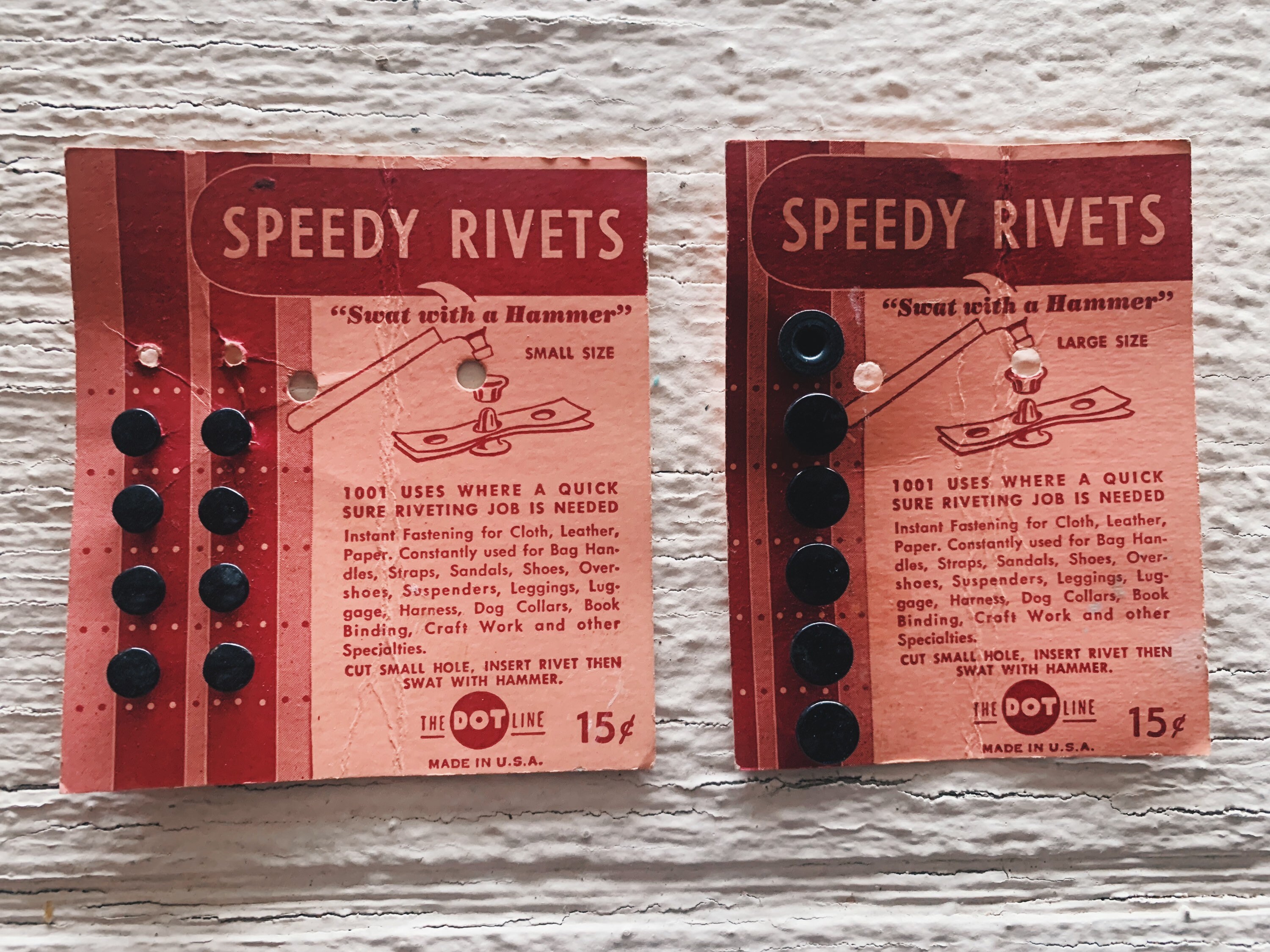 Vintage Speedy Rivets Black, the Dot Line USA for Leather Making and ...
