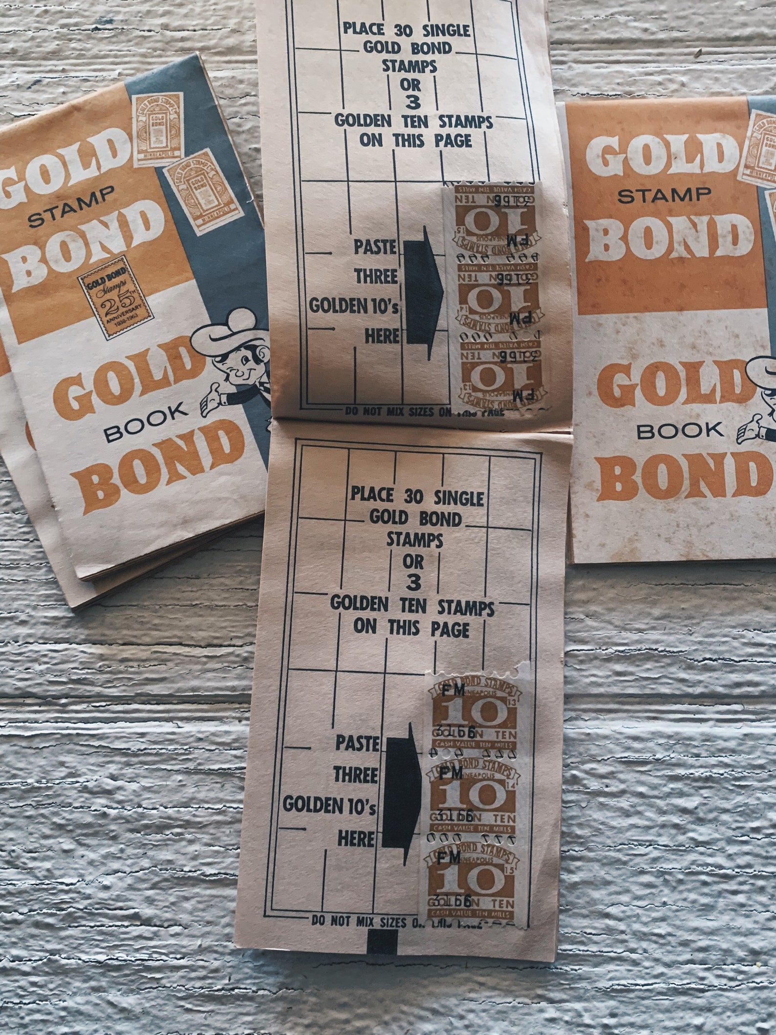 Vintage Gold Bond Stamp Savings Book, Orange Chip Stamps, Brand New