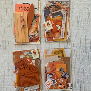 Orange Color Pack - Vintage Ephemera Lot Papierpackung Mischtechnik sortierte Packung Orange, Mandarine, Aprikose, Koralle