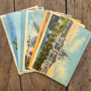Cartoline d'epoca Lotto misto di 10 cartoline d'epoca originali in lino, oggetti effimeri di viaggio, cartoline degli Stati Uniti da collezione, souvenir degli Stati Uniti