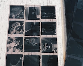 Negativi d&#39;epoca, diapositive sviluppate di grandi dimensioni, camera oscura, negativi d&#39;epoca, negativi di grandi dimensioni, negativi fotografici, unici,