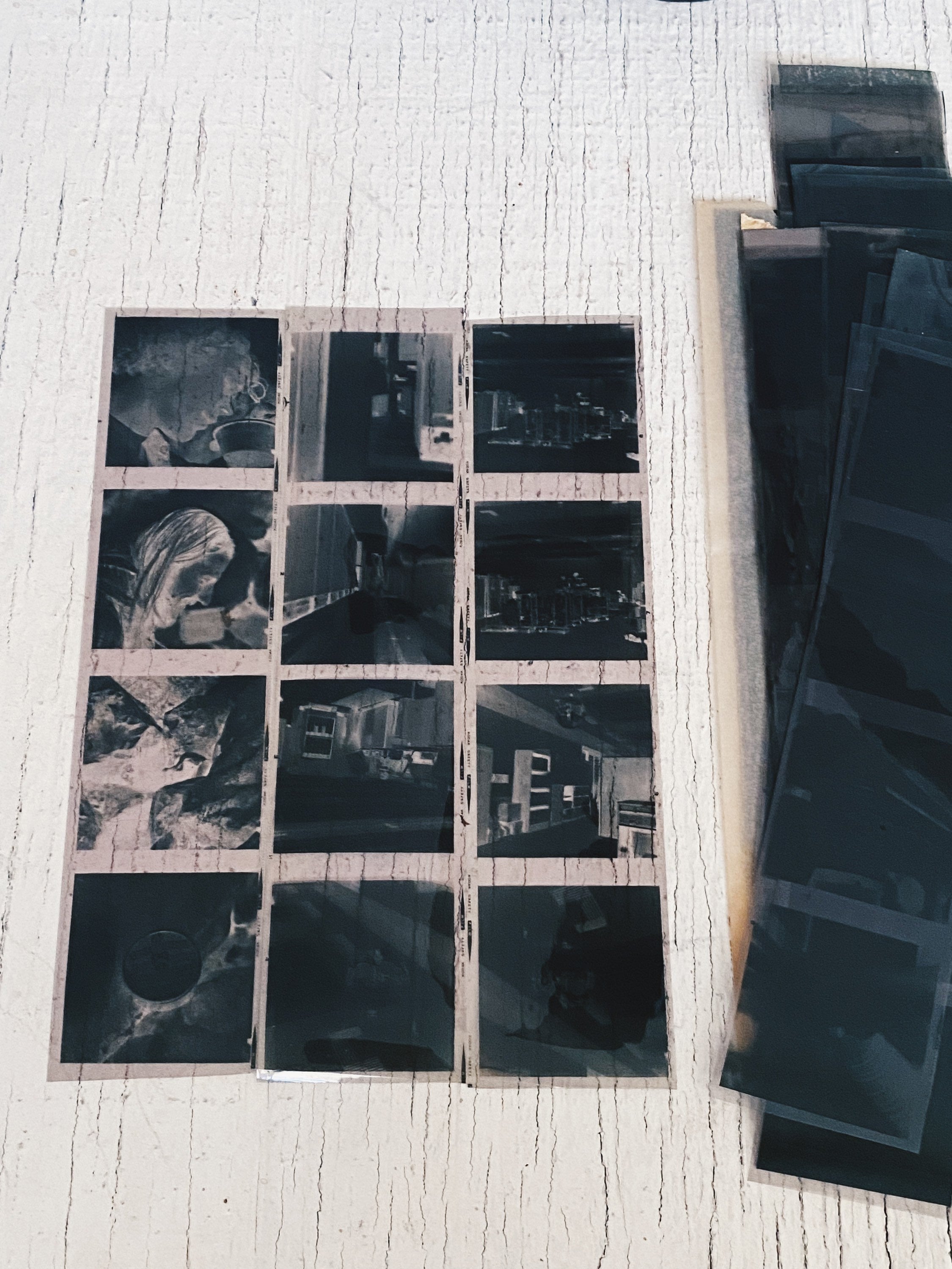 Vintage Negatives Large Developed Slides, Dark Room, Vintage Negatives