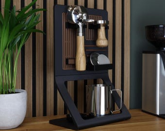 Barista Board Verona | Siebträger  Tamper | Espresso-Station | Portafilter-Halter und Zubehör Organizer | Barista Organizer Board | Kaffee