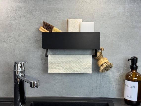 Küchen Spülbecken Organizer – Halter für Schwämme, Lappen & Spülzubehör – Abtropfkorb, Küchenhelfer, Spülablage - Geschirrtuchhalter Spüle