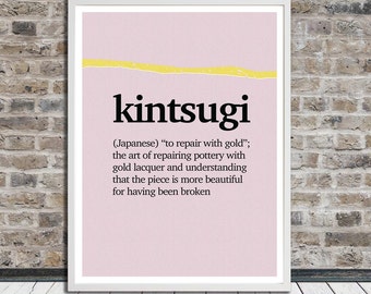Kintsugi, Kintsukuroi, Japanese, Wall Art, Word Art, Printable Art, Instant Digital Download