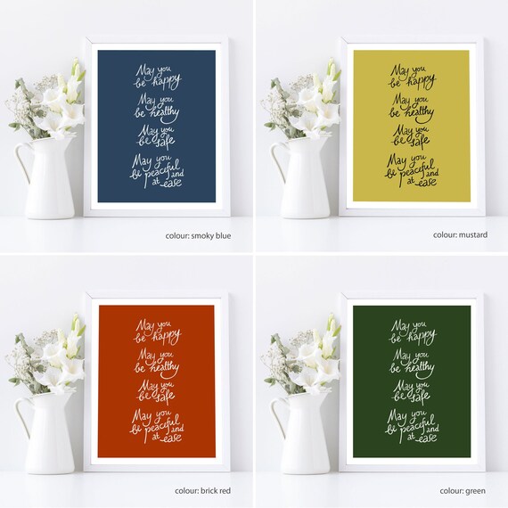 May You Be Happy May You Be Healthy Metta Meditation Etsy