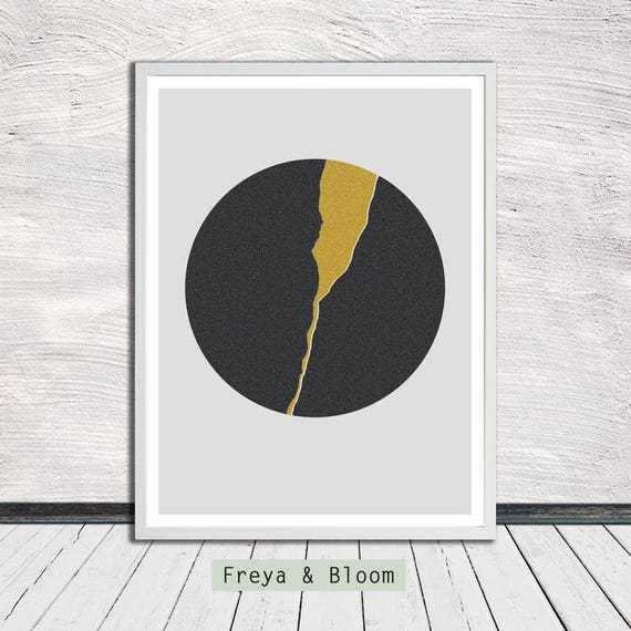 Kintsugi-inspired minimalistic poster, Japanese aesthetics, Mid-century Poster, Wall Art, Printable File, Instant Digital Download