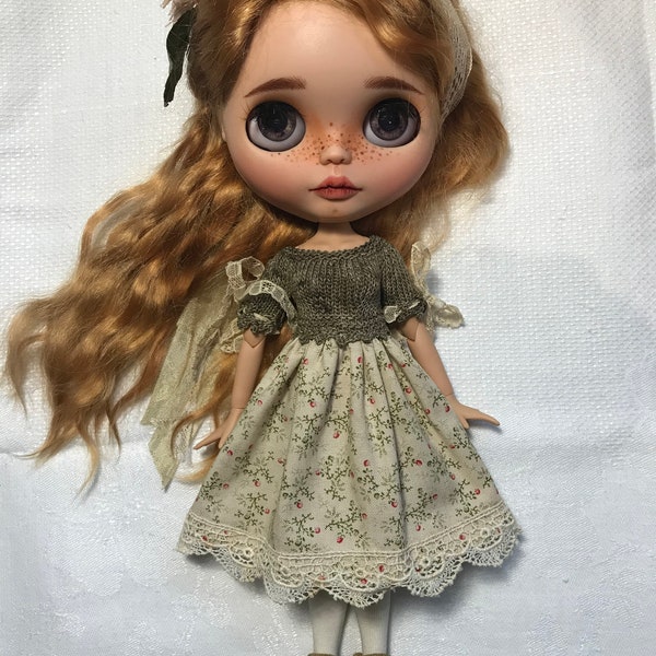 Blythe Knitted Bodice and Sewn Skirt DRESS Pattern - Fits all Blythe Full size Bodies (Except Plump Blythe)
