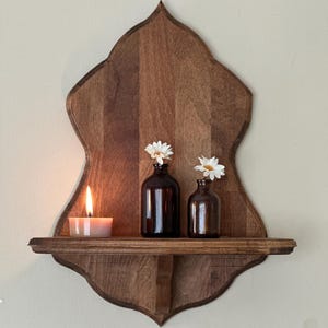 Hornbeam Wood Wall Shelf | Gothic Bone Shaped Wooden Shelf | Handmade Decorative Wall Display | Rustic Home Decor Gift