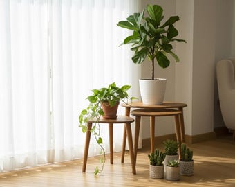 Moderne bijzettafels uit het midden van de eeuw - massief houten bijzettafel voor kleine woonkamer