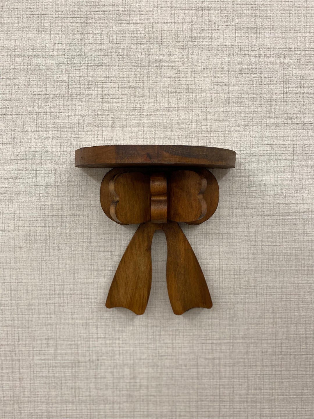 Rustic Bow Shaped Wall Shelf – Handmade Small Wooden Shelf for Keys ...