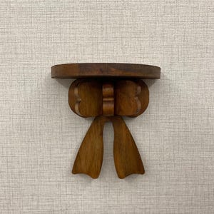 Bow Wood Wall Shelf: Handmade Cottagecore Floating Decor (8x8x4 inch