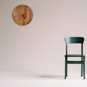 Large Wooden Wall Clock: Silent Modern Decor, 16.5 Inch