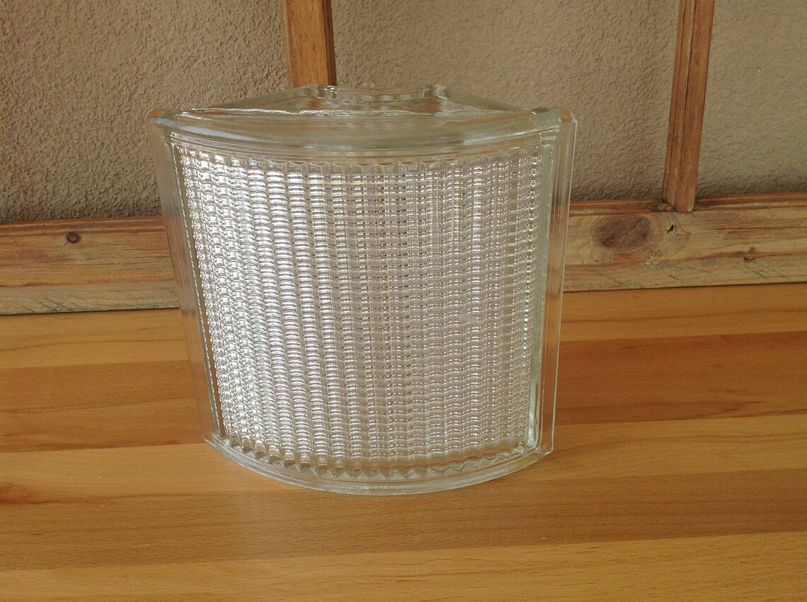 Antique ART DECO Textured Curved Glass Block Brick 1940s Etsy UK
