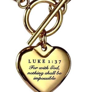 Lukas 1:37 Schmuck | Grenzenloser Glaube | Elegantes personalisiertes Geschenk | Individuell graviertes Schmuckgeschenk mit Message Card | Bibelvers