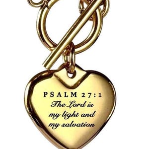 Salmo 27:1 Gioielli / Luce e Salvezza / Elegante regalo personalizzato / Regalo di gioielli inciso personalizzato con biglietto con messaggio / Versetto della Bibbia
