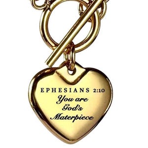 Gioielli Efesini 2:10 / Capolavoro / Elegante regalo personalizzato / Gioiello inciso personalizzato con biglietto con messaggio / Versetto della Bibbia