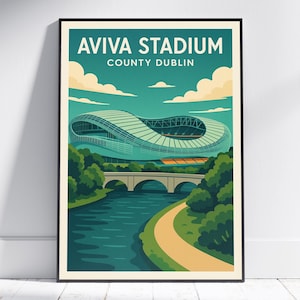 Aviva Stadium Dublin Poster • Ireland Football & Rugby Art Print • Dublin Sports Wall Decor • GAA Gift Idea