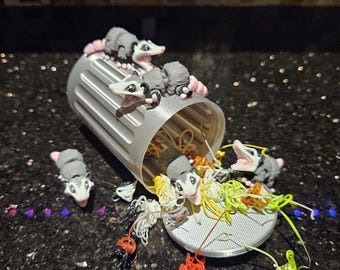 5 mini opossum trashcan