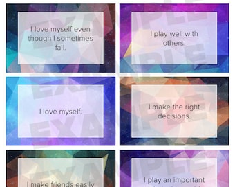 175 Positive Affirmation Cards for Kids - INSTANT DOWNLOAD