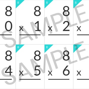 Printable Multiplication Flash Cards, Complete Set INSTANT DOWNLOAD image 1