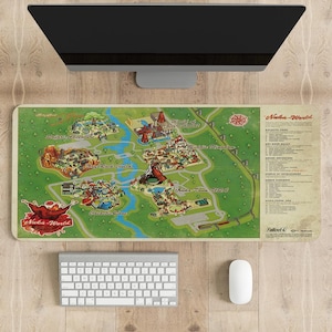 Fallout Map Gaming Mouse Pad: Stitched Edges, Vibrant Colors