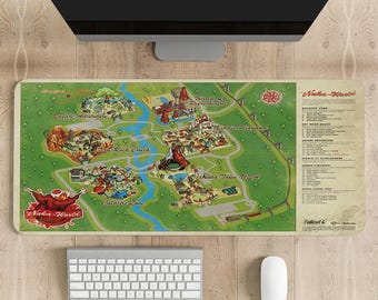 Fallout Map Gaming Mauspad: Genähte Kanten, lebendige Farben