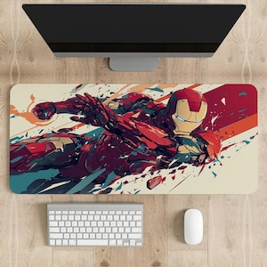 Iron Man Gaming Mouse Pad: Personalized Printing, Stitched Edges