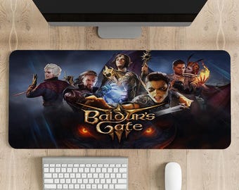 Baldur's Gate Gaming Mouse Pad: Vibrant Stitched Edge Desk Mat
