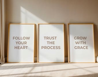 Minimalist Quote Art Prints | Neutral Affirmations Set (Digital Download)