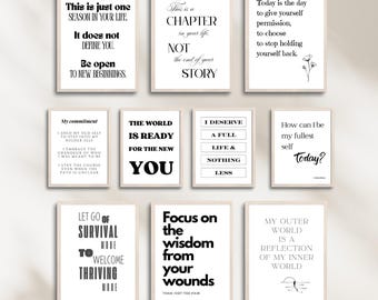 Affirmation Quote Gallery Wall Art Set: Modern Minimalist Prints (Digital Download)