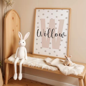 Baby Name Wall Art Custom Printable Nursery Decor Capital Letter Poster Animal Alphabet Print A to Z Digital Download Personalized Kids Room