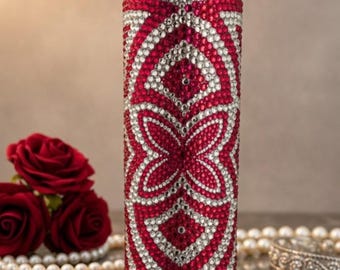 Vaso de diamantes de imitación personalizado: ¡elige tus colores y estilo de vaso!