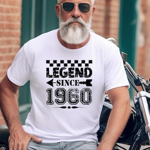 Legend Since 1960 T-shirt, cadeau t-shirt grand-mère, grand-père, chemise personnalisée - chemise personnalisée - chemise d'anniversaire - chemise cadeau personnalisée.