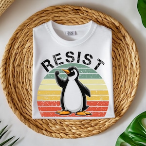 penguins resist shirt, penguin meme, anti tariffs t shirt, no taxes shirt, animal against