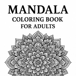 Mandala Coloring Book for Adults, 10 Printable Pages PDF, Stress Relief, Meditation, Mindfulness, Art Therapy, Instant Download, Relax, Gift
