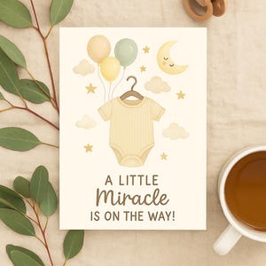 Minimalist Baby Shower Card: Gender Neutral Printable (Digital Download, A4/US Letter/5x7&quot;)
