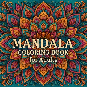 Mandala Coloring Book for Adults, 32 Printable Pages PDF, Stress Relief, Meditation, Mindfulness, Art Therapy, Instant Download, Relax, Gift