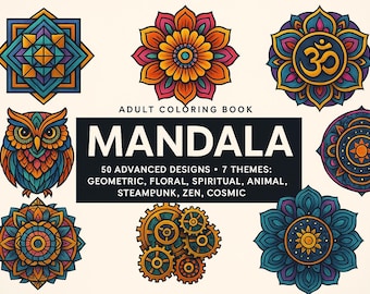 Mandala Coloring Book for Adults: 50 Printable Art Therapy Pages (PDF Download)