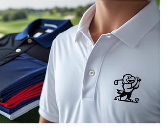 Cartoon Eagle Golf Poloshirt - Lustiges Golfpoloshirt mit Adlerstickerei