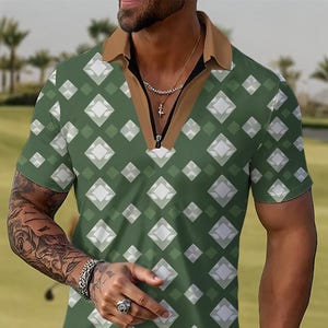 70s Retro Style - Golf Polo Shirt. Fun gift idea for golf lovers, and those who enjoy vintage wear (free shipping to usa!)