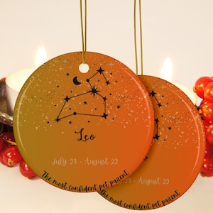 Zodiac Constellation Ornament for Pet Parents - Custom Gift for Pet and Astrology Lover - 12 Zodiac Signs
