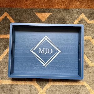 Monogramed coffee table tray