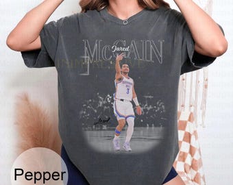 Vintage Style Jared McCain Basketball T-Shirt, Trendy Hoops Graphic Tee, Viral Athlete Streetwear