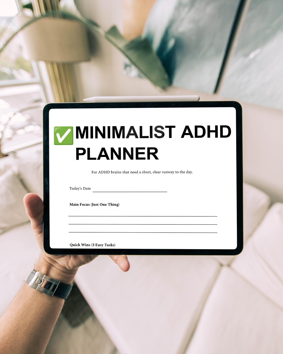Minimalist ADHD Planner Printable Bundle – 5 Pages for Focus ...